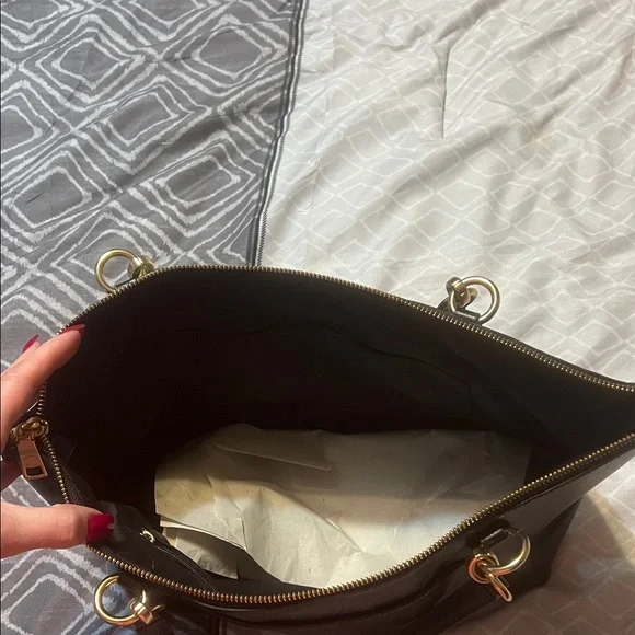 Coach Black Tote with Gold Accents - Picture 5 of 7